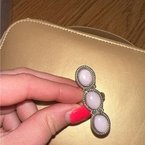 Authentic Pink Conch and Sterling Silver Ring Size 8